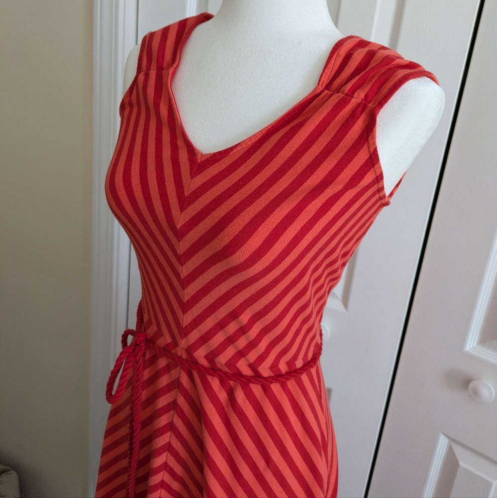 Lands' End summer dress striped sleeveless XS  2-4
